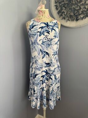 Tommy Bahama Light Blue and White Dress with Ruffle Hem